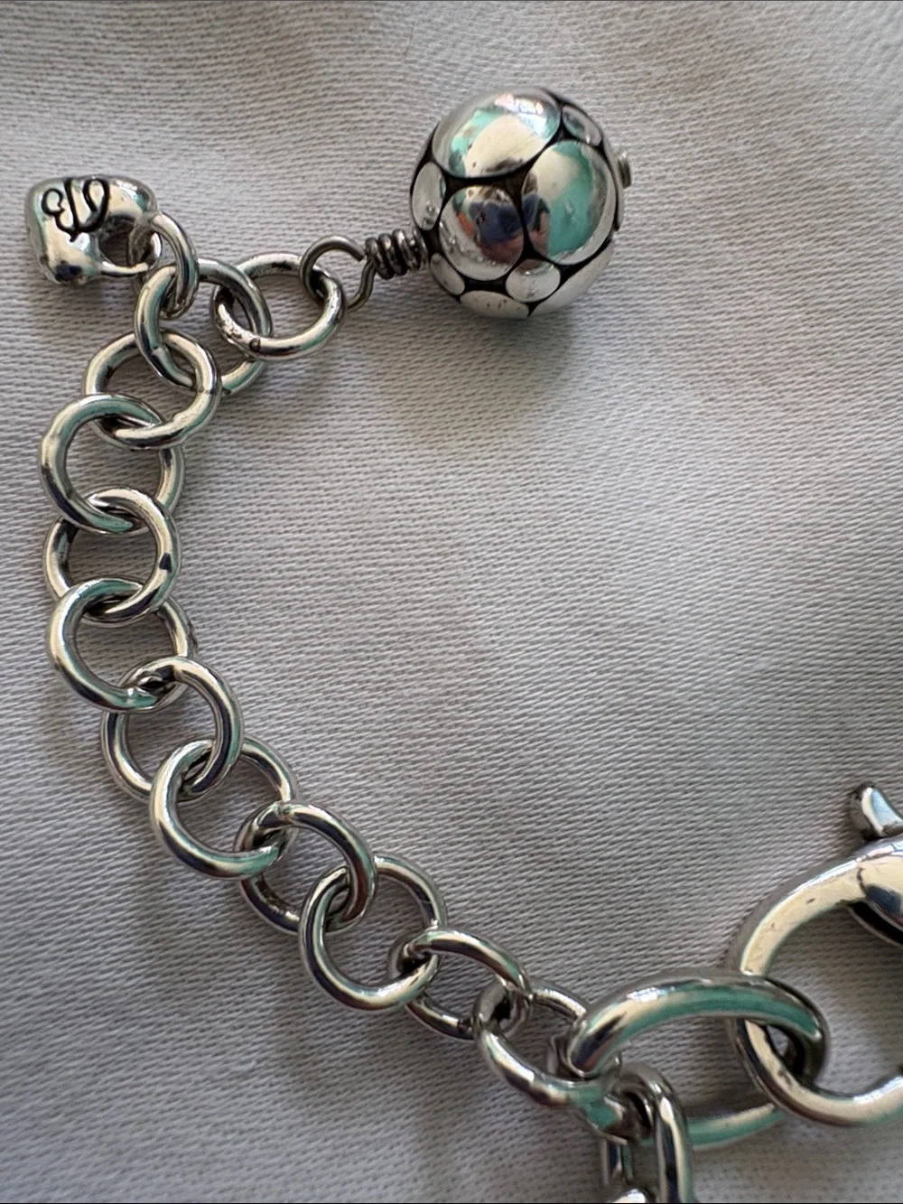 Brighton Silver Necklace with Turquoise Inlay and Crystal Links